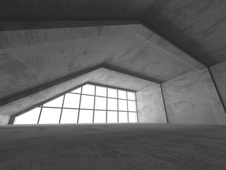 Obraz premium Dark concrete empty room. Modern architecture design