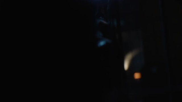 Angry dog in slow motion. Doberman