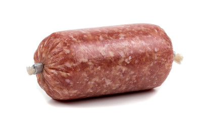 minced pork on white background