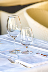 Glasses on the table