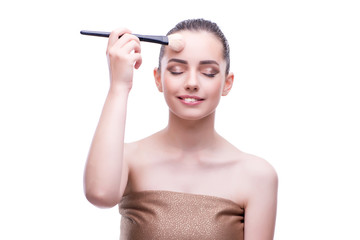 Obraz premium Young beautiful female fashion model with make up