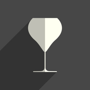 Wineglass flat icons with of shadow. Vector illustration