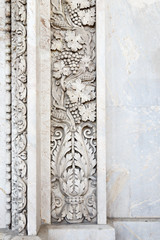 White carved stone
