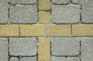 Multicolored Sidewalk Tile Texture. The Texture of Artificial Stone Pavers of Different Colors