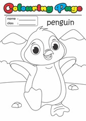 Colouring Page/ Colouring Book Penguin. Grade easy suitable for kids 