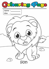 Colouring Page/ Colouring Book Lion. Grade easy suitable for kids 