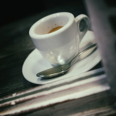 Small cup of Italian espresso