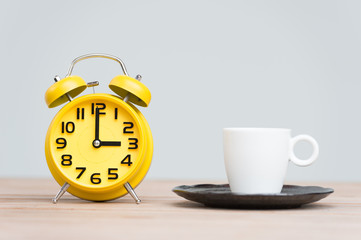 time for tea, retro alarm clock and tea cups