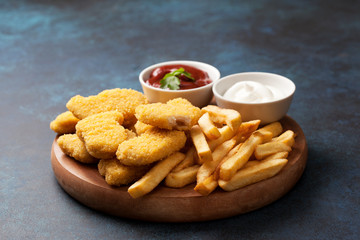 Chicken nuggets and french fries