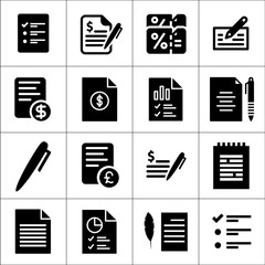 Bill or invoice document papers isolated vector flat icons