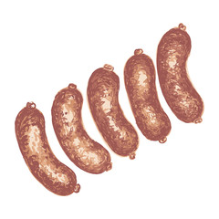 Colorful illustration of sausages