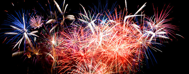 bannière feux d'artifices bouquet final