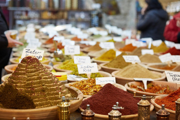 Exotic spices at the Arabian market. 