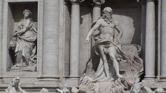 Oceanus God statue, central figure of Trevi Fountain in Rome
