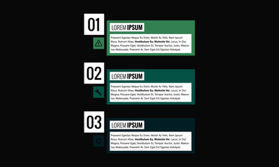 One Two Three Pointers Vector Text Box Template 