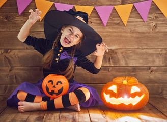 witch with a pumpkin