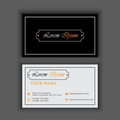 Modern Creative and Clean Business Card Template with orange blackcolor