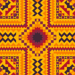 Tribal vector seamless pattern. Aztec fancy abstract geometric art print. Ethnic hipster backdrop. Wallpaper, cloth design, fabric, paper, cover, textile design template.