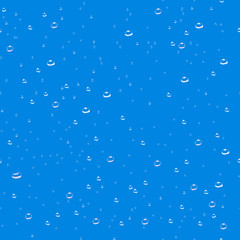 Fresh Water Drops On Blue Background. Seamless pattern. Vector illustration