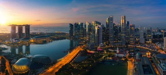 Poster Im Rahmen Cityscape of Singapore city © anekoho