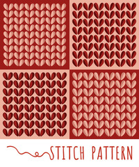Knitting stitch pattern set