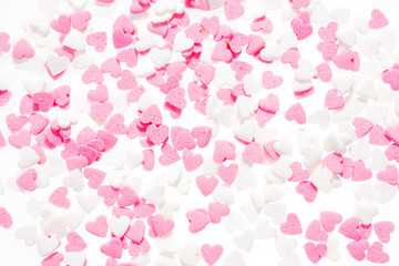 Heart shape pink and white as background