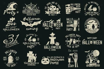 Poster Set of Halloween celebration collection. © sivvector