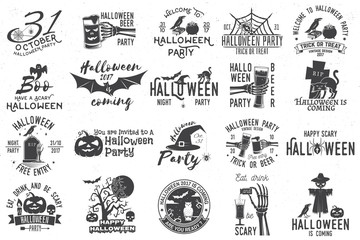 Set of Halloween celebration collection.