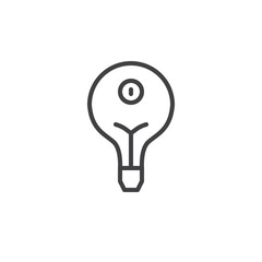 Light bulb on line icon, outline vector sign, linear style pictogram isolated on white. Symbol, logo illustration. Editable stroke