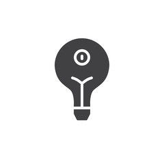 Light bulb on icon vector, filled flat sign, solid pictogram isolated on white. Symbol, logo illustration.