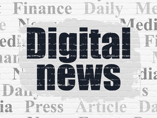 News concept: Digital News on wall background