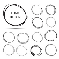 Vector hand drawn circles for Logo design