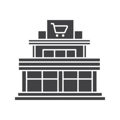 Shopping center glyph icon