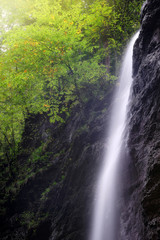 Fototapeta premium Waterfall at Partnachklamm near Garmisch Partenkirchen, Bavaria, Germany.