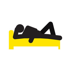 Man lying in bed silhouette icon