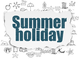 Tourism concept: Summer Holiday on Torn Paper background