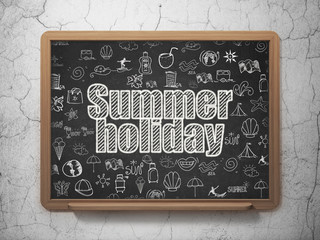 Vacation concept: Summer Holiday on School board background