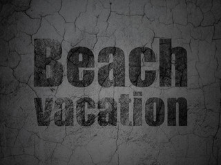 Travel concept: Beach Vacation on grunge wall background