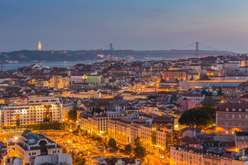 Fototapeta na wymiar Lisbon city panorama skyline twilight ,Portugal