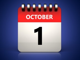 3d 1 october calendar