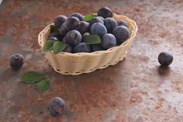 plum on the table