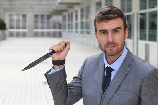 Businessman with psychopathic behaviors