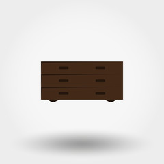 Chest of drawers. Vector illustration.