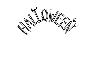 Obraz premium Halloween writing on white paper