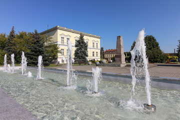 The main square in Nowy Tomysl, Poland