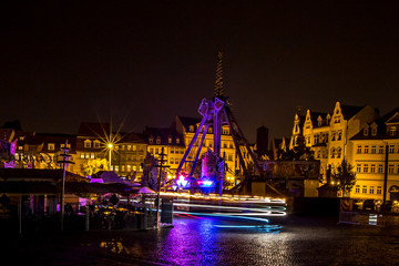 Oktoberfest in Erfurt in der Nacht