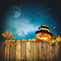 Candle lit Halloween Pumpkins