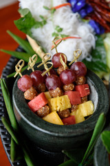 Thai food set in cute mortar