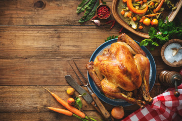 Christmas or Thanksgiving turkey - obrazy, fototapety, plakaty