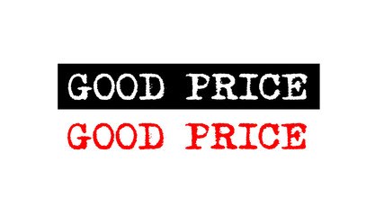 Obraz premium good price rubber stamp badge with typewriter set text logo design